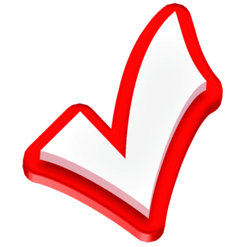 glimmend 3d rood schets Ja Kruis aan geïsoleerd Aan transparant achtergrond, modern goedkeuring en bevestiging icoon voor digitaal projecten, succes meldingen png