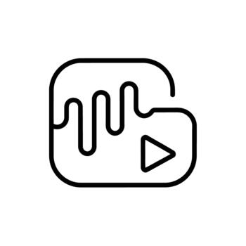 Creative Audio Visual Sound Wave With Play Button Outline Design vector