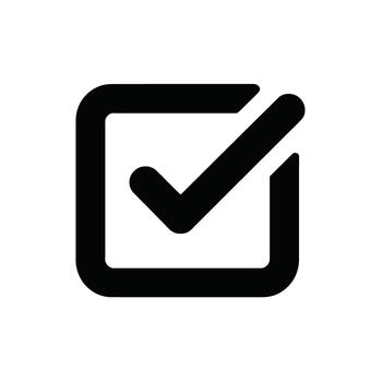 Checkbox with check mark inside selected option graphic vector