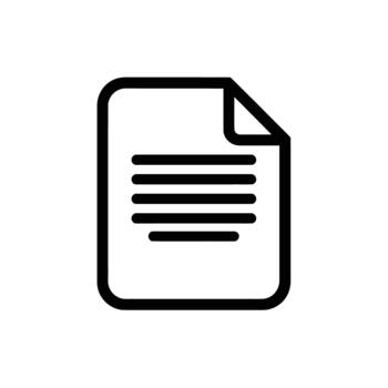 Document Icon Illustration of Paper Sheet with Text Lines vector