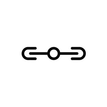 Connection Symbol with Circle Between Two Rounded U Shapes vector