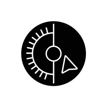 Timer Icon with Triangle Symbol in Circle for Countdown or Stopwatch vector