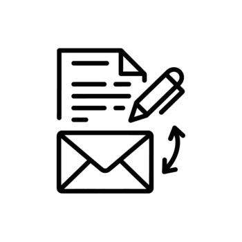 Message Edit Icon Concept of Email Marketing and Correspondence vector