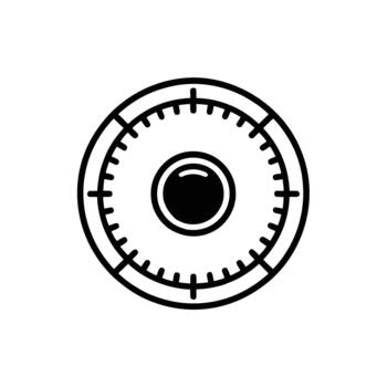 Circle Meter Icon with Outer Markers and Inner Round Center vector