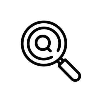 Magnifying Glass Icon for Search and Zoom Functionality vector