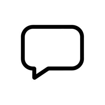 Chat bubble icon communication symbol in dialog box outline vector