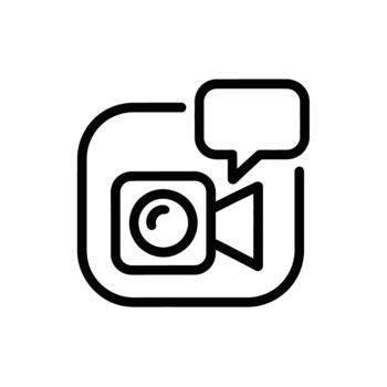 Camera Square Frame Speech Bubble Icon Design vector