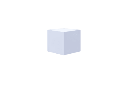 White cube isolated on transparent background, minimal geometric shape, clean and simple design, modern abstract object, 3D rendering, suitable for graphic design or presentation png