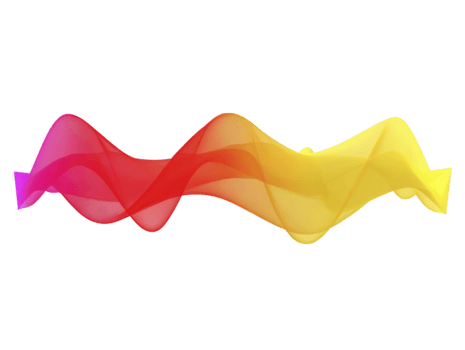 Colorful abstract wave red orange yellow gradient smooth flowing line transparent effect modern digital art isolated on transparency background creative design energetic and dynamic mood png