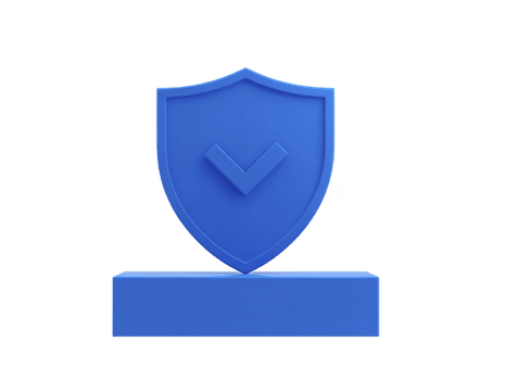 blauw schild icoon met controleren Mark symboliseert veiligheid, bescherming, en vertrouwen, vaak gebruikt voor cyberbeveiliging, privacy, en gegevens veiligheid concepten, geïsoleerd Aan transparantie achtergrond png