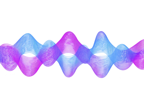 astratto onda modello con vivace blu e viola pendenza, liscio fluente linee, moderno digitale arte, futuristico e dinamico disegno, adatto per tecnologia o musica sfondi png