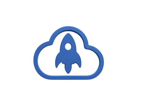 wolk raket icoon blauw schets symboliseert wolk berekenen innovatie opstarten technologie en digitaal groei geïsoleerd Aan transparant achtergrond modern en minimaal stijl png