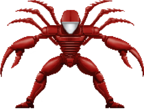 robot rojo mecánico futurista humanoide armadura garras Ciencias ficción tecnología cibernético rojo mecánico robot con humanoide formar grande garras y múltiple brazos presentando futurista blindado diseño png