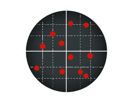 circular cuadrícula con blanco líneas y rojo puntos geométrico modelo transparencia antecedentes resumen diseño moderno estilo simetría matemático concepto creativo minimalista digital Arte png