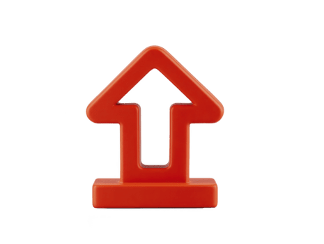 röd pil plast uppåt symbol isolerat riktning ikon enkel modern minimal objekt står ut med djärv och energisk atmosfär perfekt för begrepp av framsteg eller tillväxt png