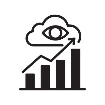 Cloud analytics business growth and data observation management vector