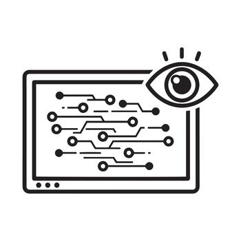 Digital data security monitoring and smart technology eye icon vector