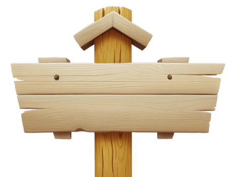 Wooden signboard with blank planks, rustic style, isolated on transparency background, perfect for messages or directions, natural texture, inviting and friendly design png