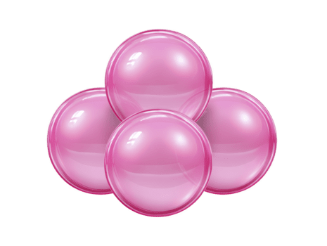 brillante rosa bolla grappolo con lucido superficie, disposte nel piramide forma, isolato su trasparente sfondo, riflettendo leggero e la creazione di giocoso, allegro umore png