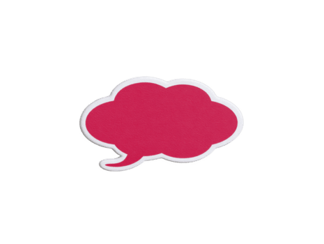 Pink speech bubble, isolated on transparency background, with playful and creative mood, ideal for communication, message, or conversation concepts in graphic design projects png