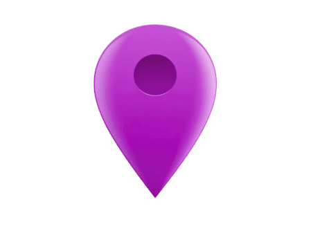 roxa mapa localização PIN marcador navegação ponteiro ícone símbolo direção roxa mapa localização PIN marcador ícone com lustroso terminar usava para navegação e direção isolado em transparente fundo png