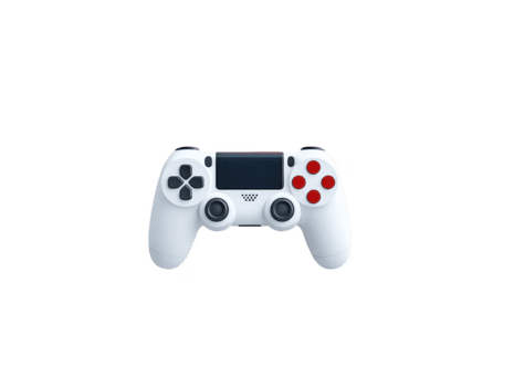 bianca senza fili gioco controllore con rosso pulsanti, moderno disegno, isolato su trasparente sfondo, adatto per gioco, tecnologia, e divertimento concetti png