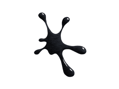 Black ink splash with irregular shape, isolated on transparent background, suitable for creative design, abstract art, or grunge effect, conveying bold and dynamic mood png