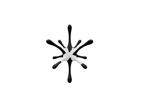 Black and white abstract splash shape with smooth edges, isolated on transparent background, modern minimal design, creative artistic element for decoration or graphic projects png