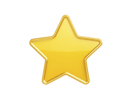 d'oro stella icona, brillante cinque appuntito forma con liscio bordi, isolato su trasparente sfondo, simboleggiante risultato, successo, o preferito, spesso Usato nel valutazione sistemi o premi png