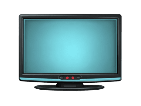 plano tela televisão com em branco azul mostrar, moderno Preto quadro, e simples projeto, isolado em transparente fundo, adequado para tecnologia ou eletrônicos conceitos png