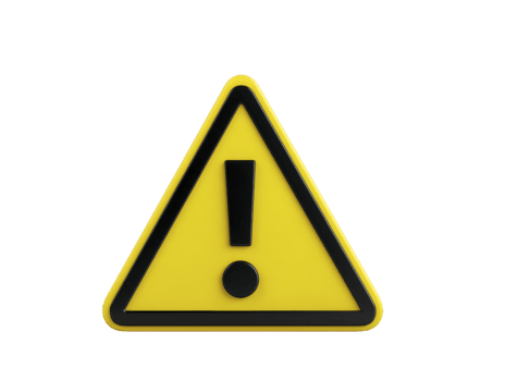 Yellow warning sign with black exclamation mark, triangular shape, isolated on transparent background, used for caution, alert, or hazard notification in safety and security contexts png