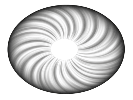 vorticoso metallico circolare modello, astratto argento vortice design con radiale simmetria e liscio pendenza struttura, moderno industriale arte, dinamico energia movimento png