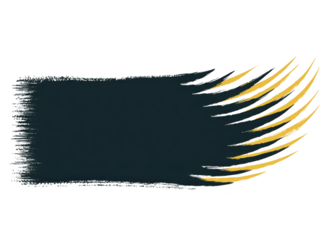 negro y oro resumen cepillo ataque, rectangular forma con texturizado bordes, moderno artístico diseño, aislado en transparente fondo, creativo y dinámica estilo png