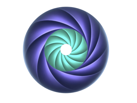 astratto spirale modello con pendenza di blu e viola sfumature, con circolare geometrico design e centrale nero buco, la creazione di moderno, futuristico, e dinamico visivo effetto png