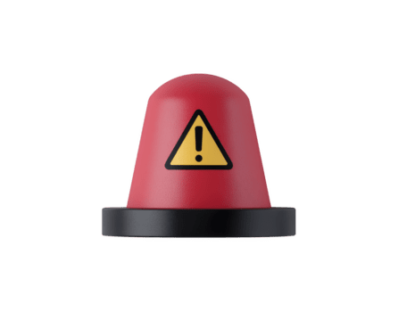 rosso avvertimento mettere in guardia icona con esclamazione marchio, isolato su trasparenza sfondo, simboleggiante attenzione, emergenza, o Pericolo notifica nel moderno, minimo stile png