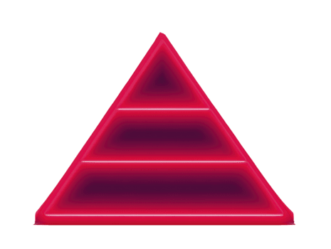 rosso neon triangolo con raggiante linee, stratificato geometrico forma, moderno e futuristico stile, isolato su trasparente sfondo, adatto per digitale disegno, tecnologia, o astratto arte concetti png