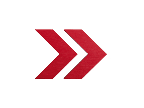 röd dubbel- pil symbol isolerat på transparent bakgrund representerar riktning rörelse framåt- eller Nästa steg ofta Begagnade i navigering gränssnitt design eller Skyltning för betoning png