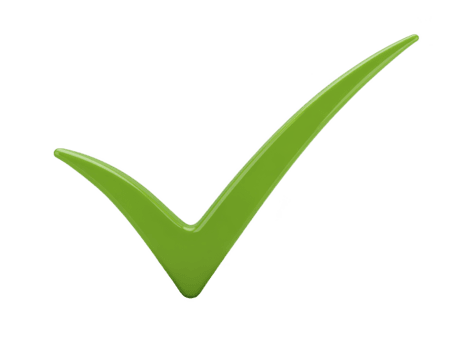 verde dai un'occhiata marchio simbolo di approvazione isolato su trasparenza sfondo che rappresentano successo conferma positivo risultato e completato compito nel moderno semplice stile png