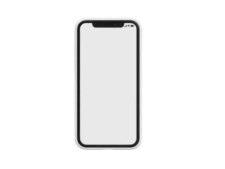 Smartphone mockup with blank white screen, modern slim design, isolated transparent background, perfect for app presentation, technology concept, and digital display, minimalistic and clean style png