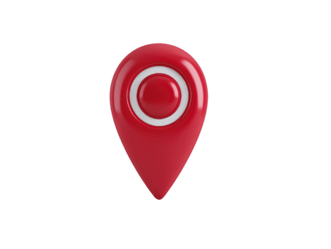 Red map pin location marker 3D illustration isolated on transparency background symbolizing navigation travel direction and destination with modern glossy design png