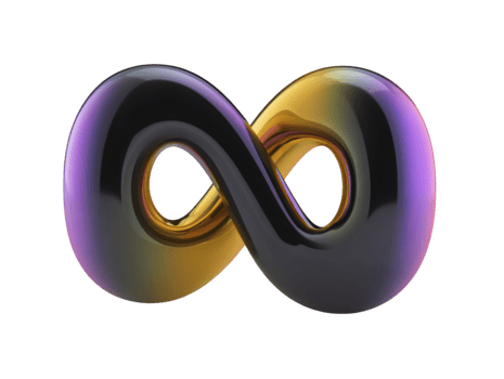 brillant infini symbole avec pente couleurs, moderne abstrait conception, 3d le rendu, lisse surface, vibrant et futuriste, isolé sur transparent Contexte png