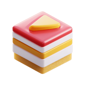 en capas vistoso cubo con triángulo en arriba, prestados en transparente antecedentes png