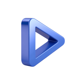 skinande blå triangel spela knapp design element på transparent bakgrund png