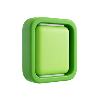 3d rendu carré pousser bouton dans vert Couleur sur transparent Contexte png