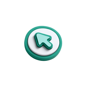 glanzend turkoois pijl cursor in cirkel knop ontwerp Aan transparant achtergrond png