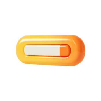 Abstract gradient orange slider button design element on transparent background png
