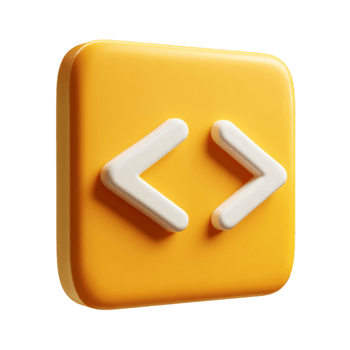 naranja programación código icono con blanco soportes en transparente antecedentes png