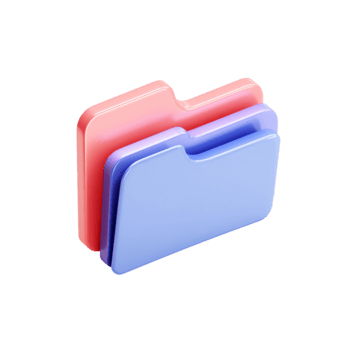 pila di colorato lucido cartelle reso nel 3d su trasparente sfondo png