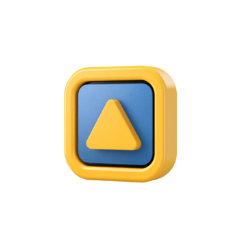 verso l'alto direzione simbolo lucido interpretazione con giallo triangolo su trasparente sfondo png