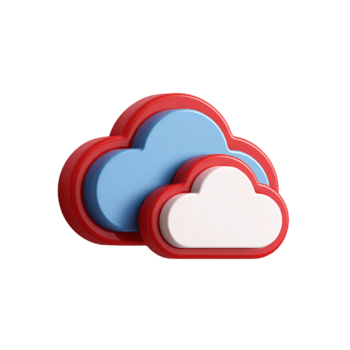 estilizado nube gráfico con rojo contorno en 3d representación en transparente antecedentes png